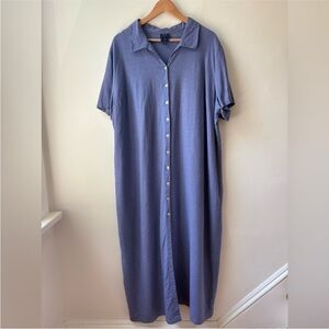 Vintage Button-Up Maxi Dress